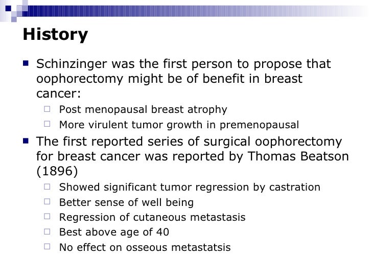 history of breast cancer treatment History of breast cancer treatment